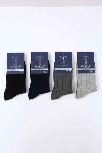 Men‘s embossed solid color socks 30-Pack FX241-360