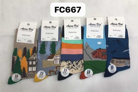 Men‘s landscape pattern socks 30-Pack FC667-360